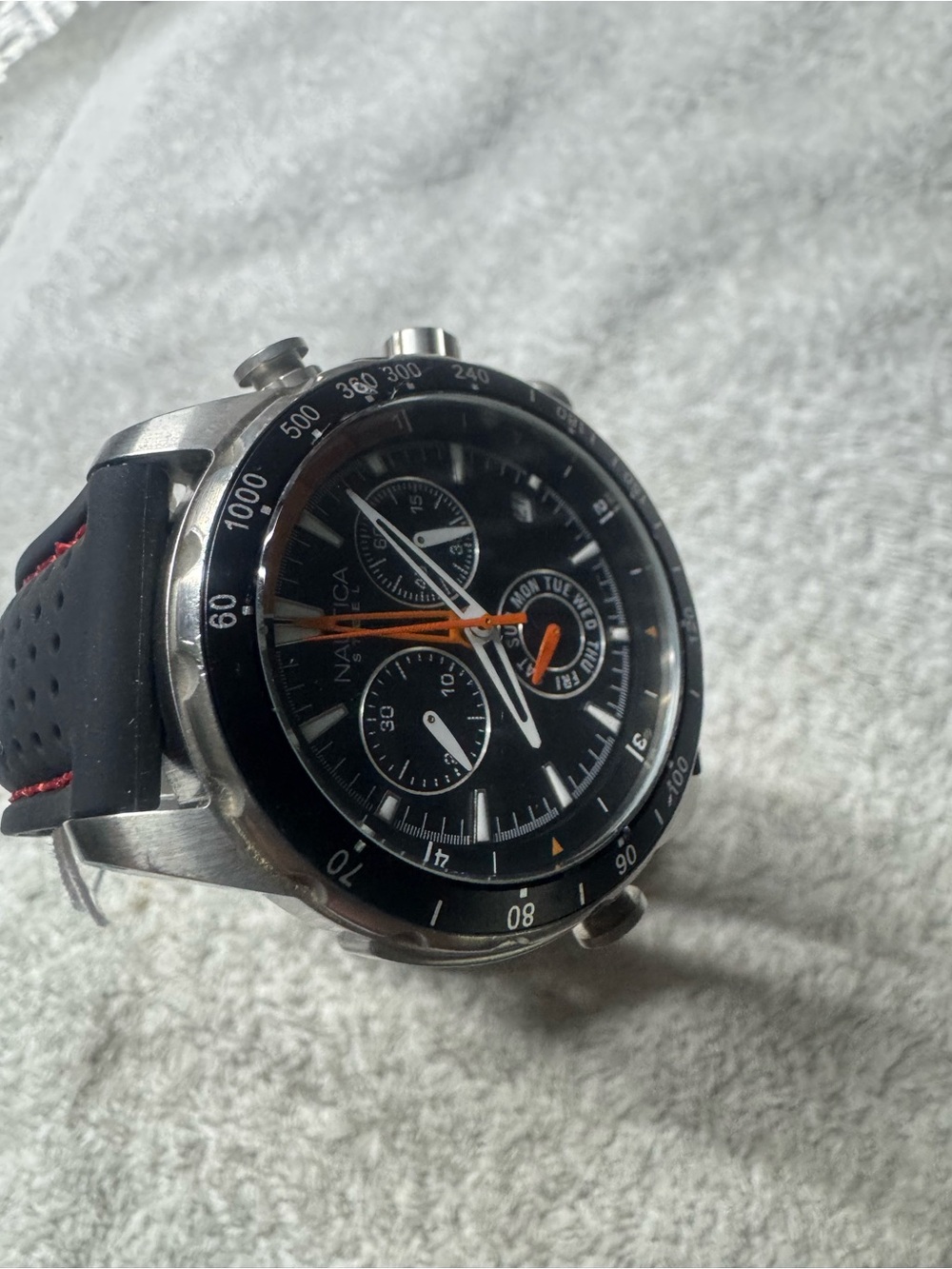 Nautica Black and Orange Sport Chronograph Watch - Picture 7 of 9